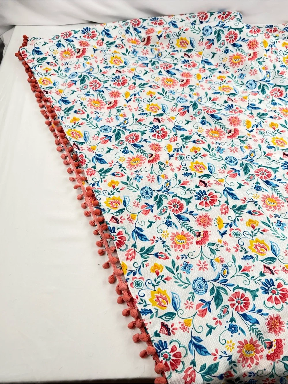 Set of 4 The Pioneer Woman Coral Gingham & Multicolor Floral Curtains